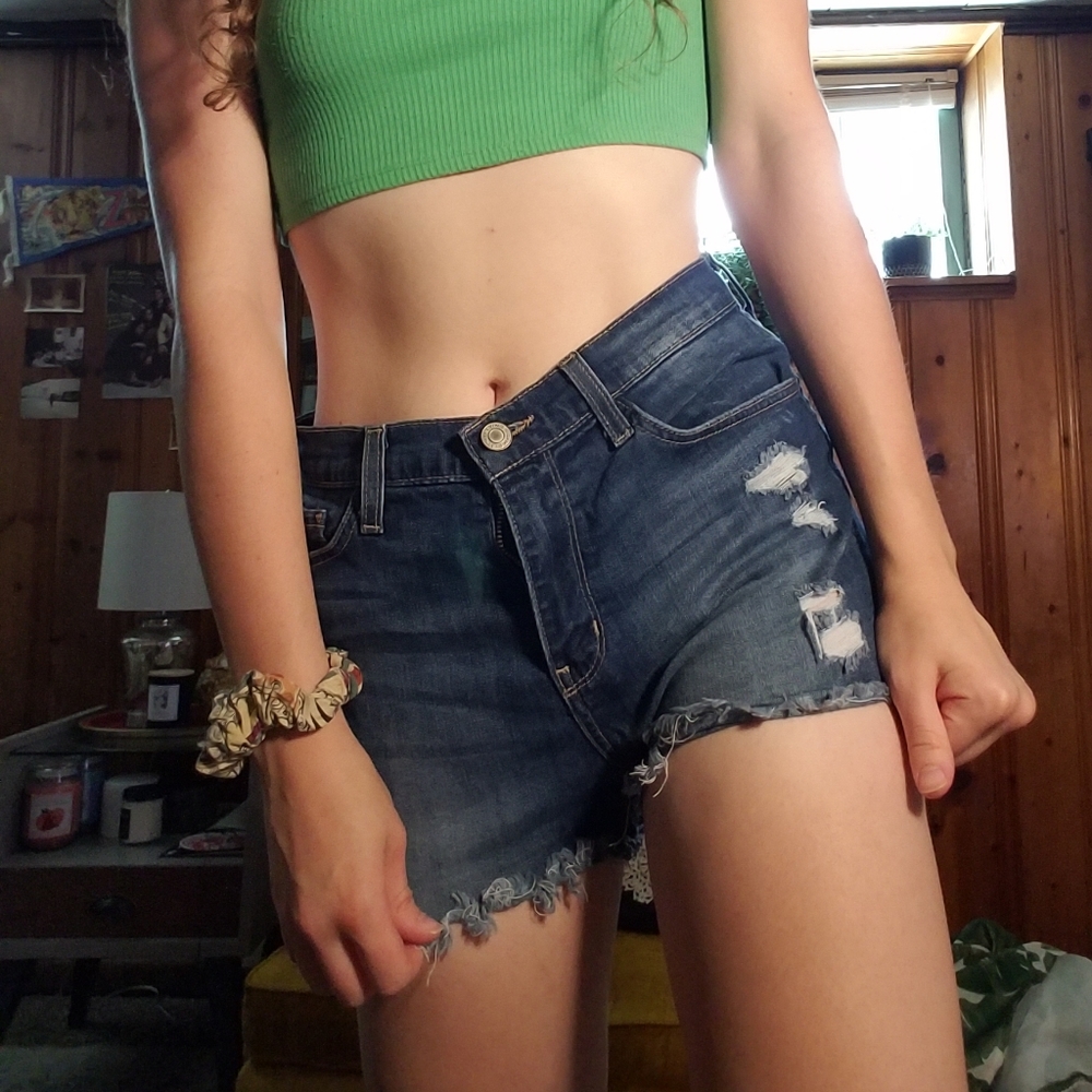 Denim Distressed Shorts from Flying Monkey